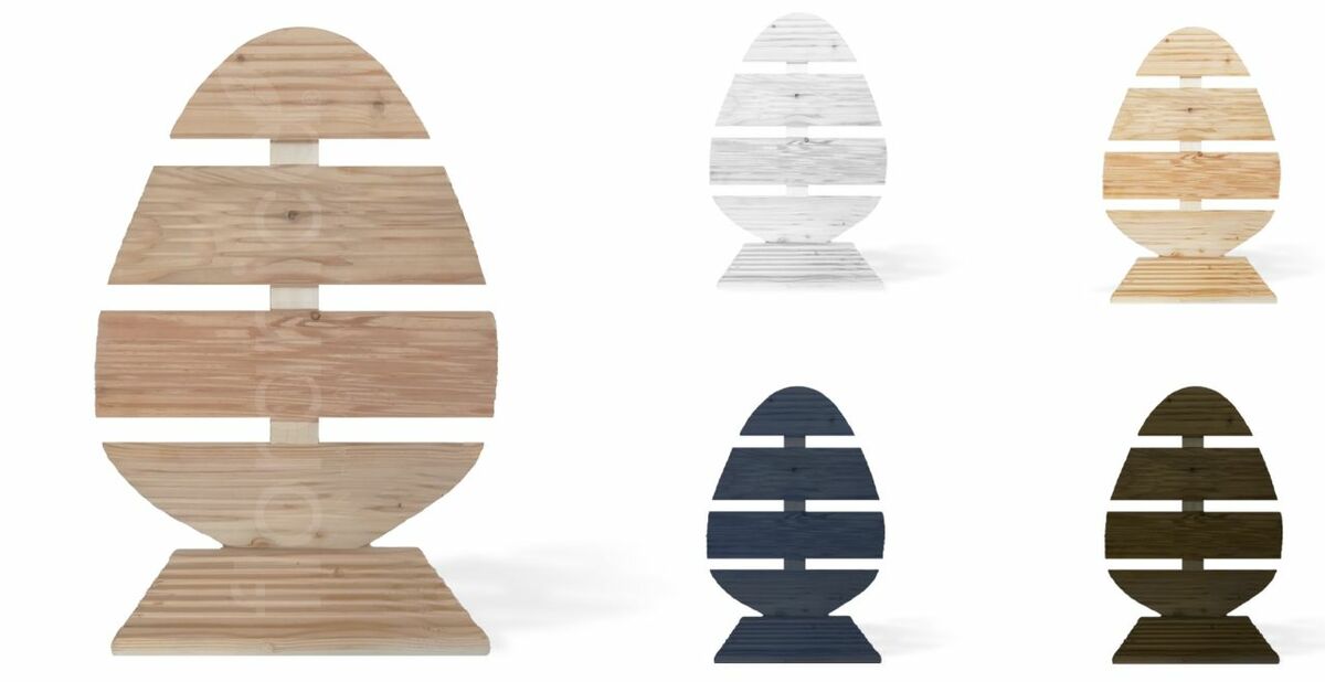 Bild 1 von Floranica Holz Osterei Osterdeko Lärchenholz Höhe 43cm Breite 31cm Unbehandelt Osterdekoration Moder