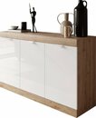 Bild 1 von LC Sideboard Slim, Breite 136 cm, weiß Hochglanz Lack, Weiß