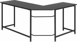 MCA furniture Schreibtisch Maletto, Eckschreibtisch, Belastbar bis 40 kg, Schwarz