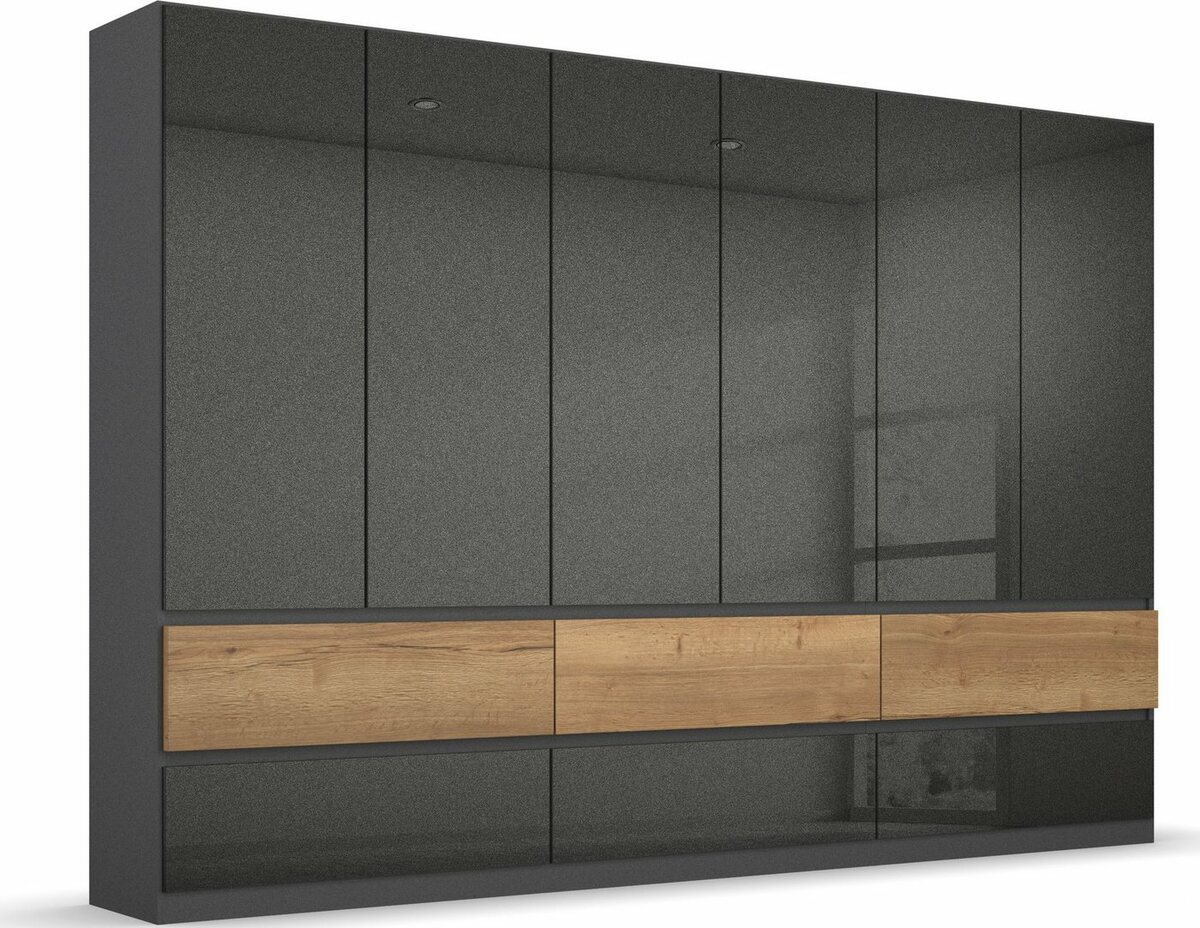 Bild 1 von Rauch Drehtürenschrank Winnipeg grifflose Front, Schubkästen m. Griffmulde, auch mit Beleuchtung, Grau