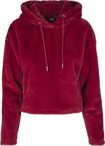 URBAN CLASSICS Kapuzenpullover Damen Ladies Oversize Short Teddy Hoody (1-tlg), Rot