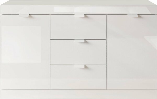 Bild 1 von LC Sideboard Slim, Breite 136 cm, weiß Hochglanz Lack, Weiß