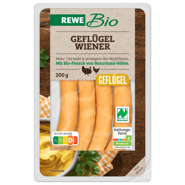 Bild 1 von REWE Bio Geflügel Wiener 200g