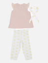 Bild 2 von Baby Mädchen 3er Set bestehend aus Shirt, Leggings und Haarband
                 
                                                        Rosa