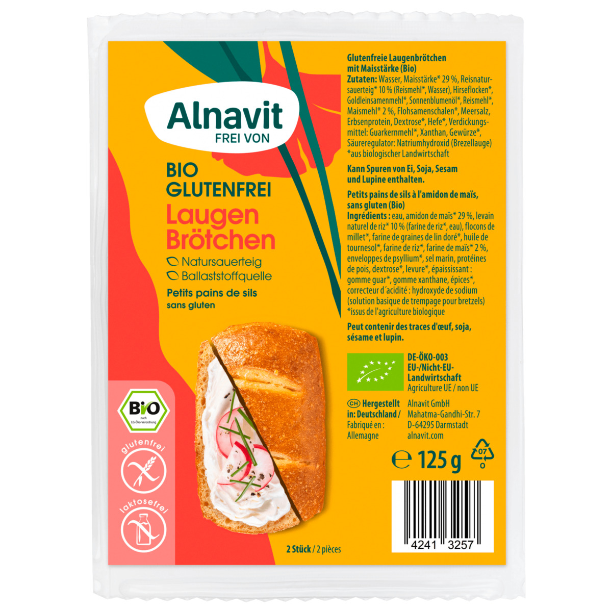 Bild 1 von Alnavit Bio Laugenbrötchen glutenfrei 125g