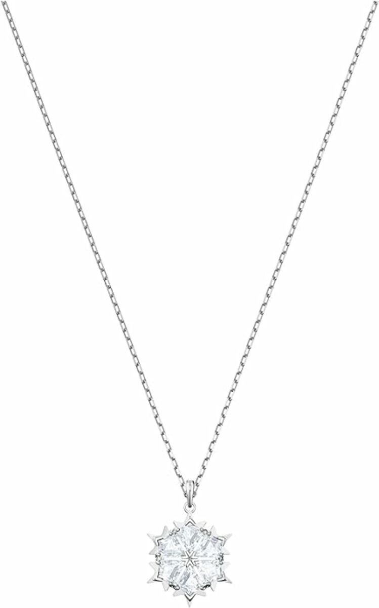 Bild 1 von Swarovski Magic Anhänger, Rhodinierte Damenhalskette mit Edlem Schneeflocken-Anhänger und Swarovski Kristall