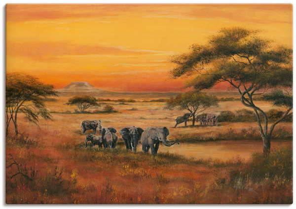 Bild 1 von Artland Wandbild "Afrika Elefanten", Afrika, (1 St.), als Alubild, Leinwandbild, Wandaufkleber oder Poster in versch. Größen