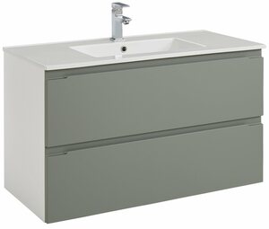 Welltime Waschtisch Star, Badmöbel inkl. Waschbecken, Breite 100 cm, Grün