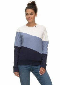 Ragwear Sweater JOHANKA BLOCK Crew Neck im Color-Blocking Design, Blau