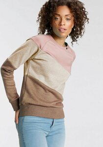 Ragwear Sweater JOHANKA BLOCK Crew Neck im Color-Blocking Design, Beige