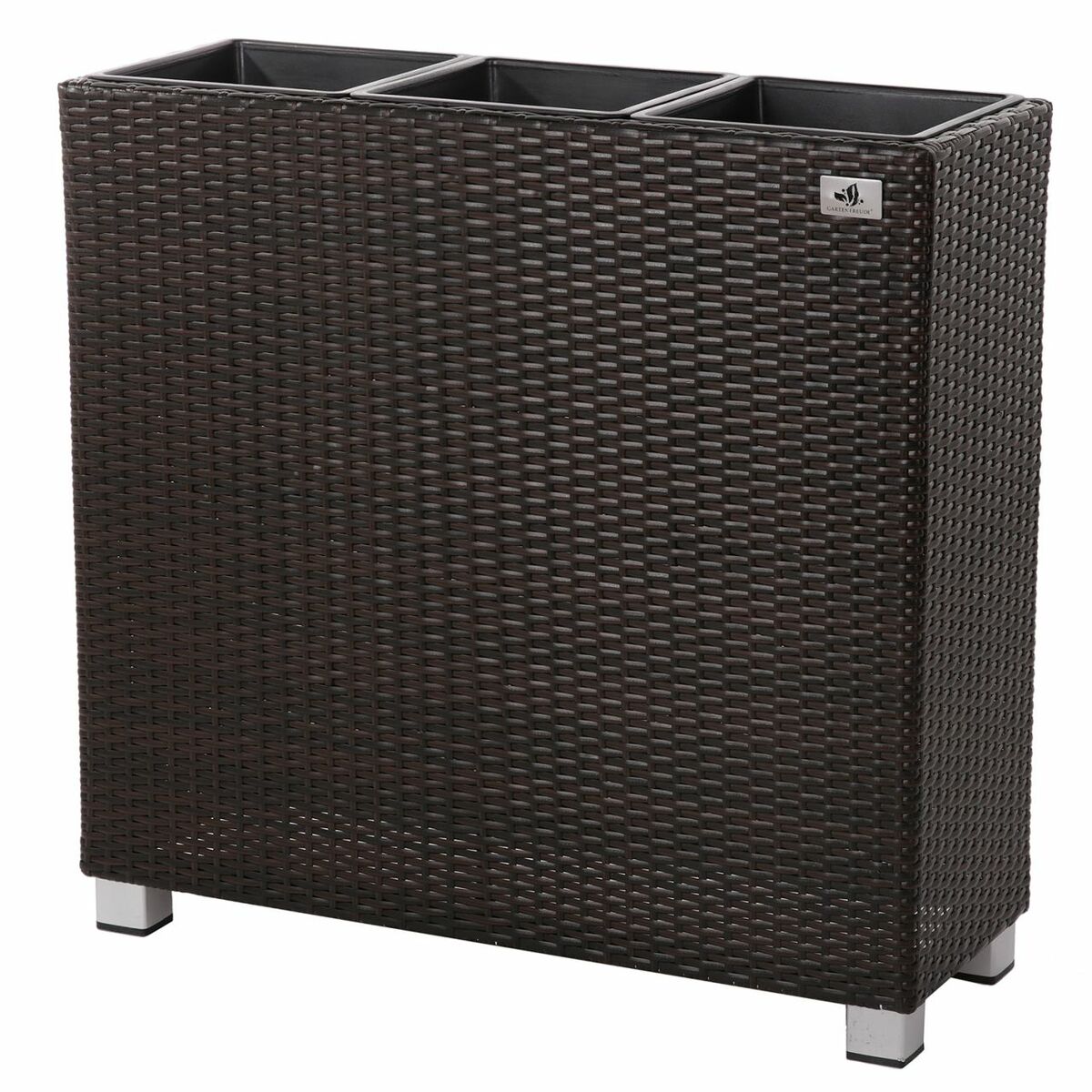 Raumteiler Pflanzkübel Polyrattan 76x26x73cm, bicolorbraun, 3x