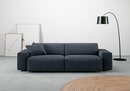 Bild 1 von Andas Big-Sofa Glimminge, besondere Kedernähte, auch in Breitcord + Easy care-Bezug, Zierkissen, Blau