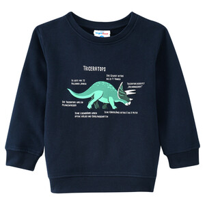 Kinder Sweatshirt mit Triceratops-Motiv DUNKELBLAU