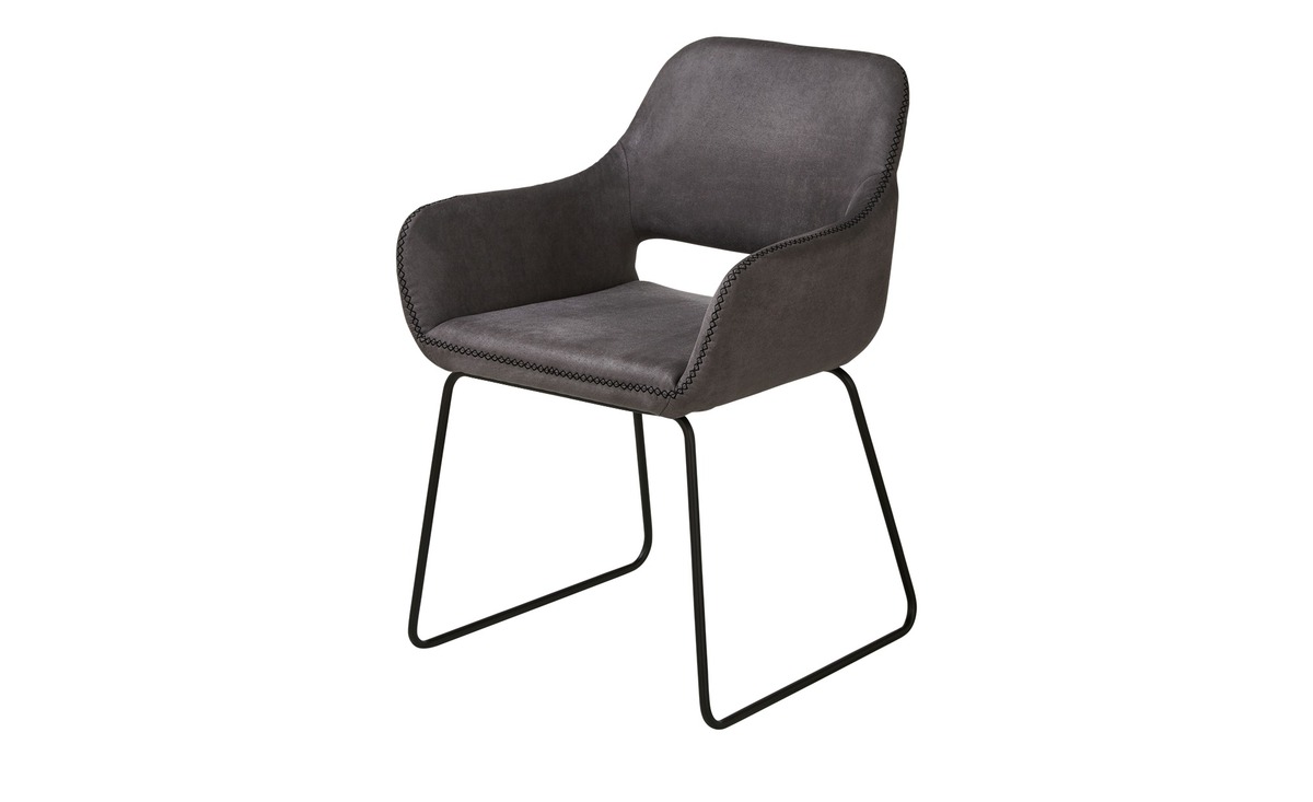 Bild 1 von Kufenstuhl grau Maße (cm): B: 56,5 H: 82 T: 59 Aktuelle Gutschein Aktion