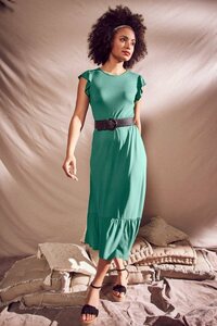 Laura Scott Jerseykleid mit Volantdetails, Grün