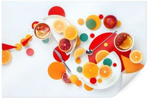 Wall-Art Poster "abstrakt Zitrone Eistee Orange", Abstrakt, (1 St.), Poster, Wandbild, Bild, Wandposter