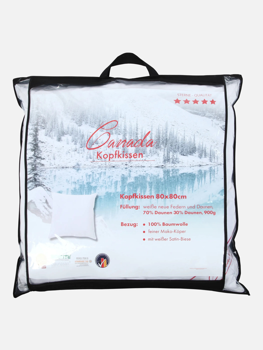 Bild 2 von Canada Kopfkissen mit Federn und Daunen 80x80cm
                 
                                                        Weiß