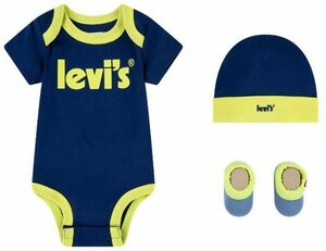 Levi's® Kids Kurzarmbody Neugeborenen-Geschenkset (Set, 3-tlg) UNISEX, Blau|gelb