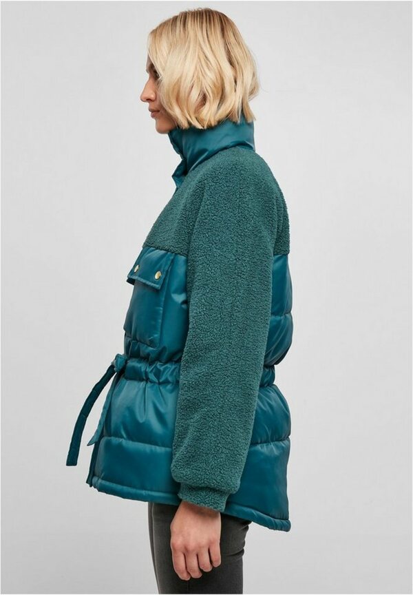 Bild 1 von URBAN CLASSICS Winterjacke Damen Ladies Sherpa Mix Puffer Jacket (1-St), Grün