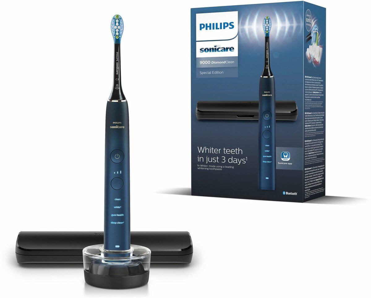 Bild 1 von Philips Sonicare Elektrische Zahnbürste DiamondClean 9000 Special Edition HX9911, Aufsteckbürsten: 1 St., mit integriertem Drucksensor, 4 Putzprogramme und 3 Intensitätsstufen, Schwarz