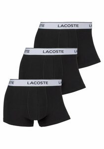 Lacoste Trunk eng Boxershorts Lacoste Herren Premium (Packung, 3er-Pack) aus Stretch-Baumwolle im 3er-Pack, Schwarz