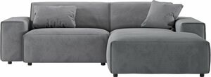 Andas Ecksofa Glimminge, Breite 234, auch in Breitcord + Easy care-Bezug, Zierkissen, Grau