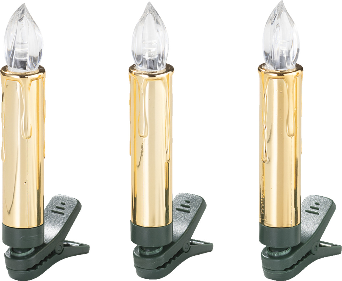Bild 1 von IDEENWELT 15er Set LED-Weihnachtsbaumkerzen gold
