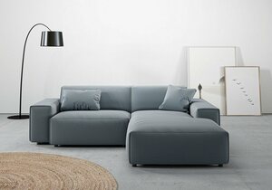 Andas Ecksofa Glimminge, Breite 234, auch in Breitcord + Easy care-Bezug, Zierkissen, Grün