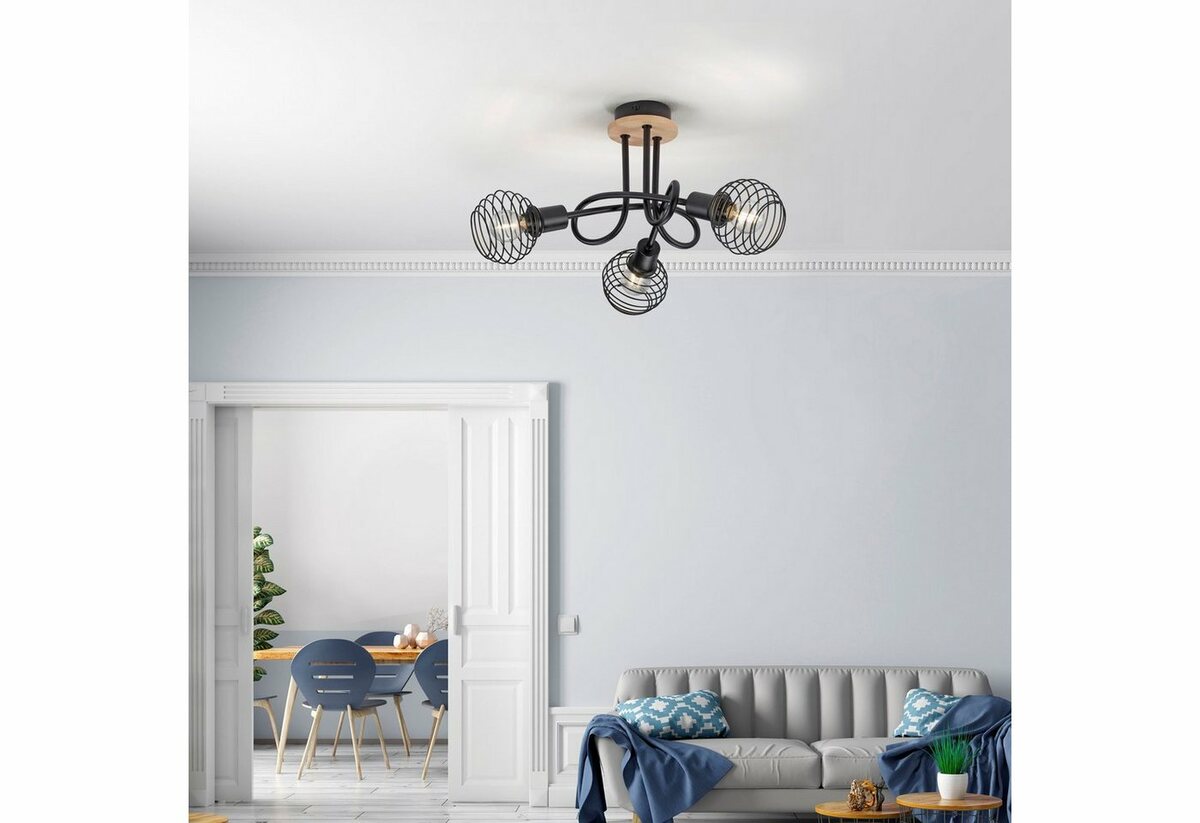 Bild 1 von Leuchten Direkt Deckenleuchte EUGEN, ohne Leuchtmittel, ExklusiveE14, Braun