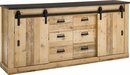 Bild 1 von Home affaire Sideboard SHERWOOD, modernes Holz Dekor, mit Scheunentorbeschlag aus Metall, Breite 201 cm, Braun