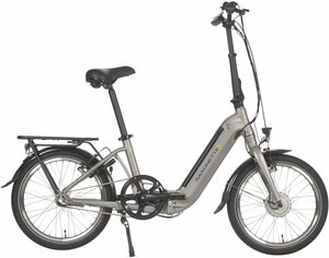 SAXONETTE E-Bike Compact Comfort Plus, 3 Gang, Nabenschaltung, Frontmotor, 360 Wh Akku, (mit Akku-Ladegerät), Silberfarben