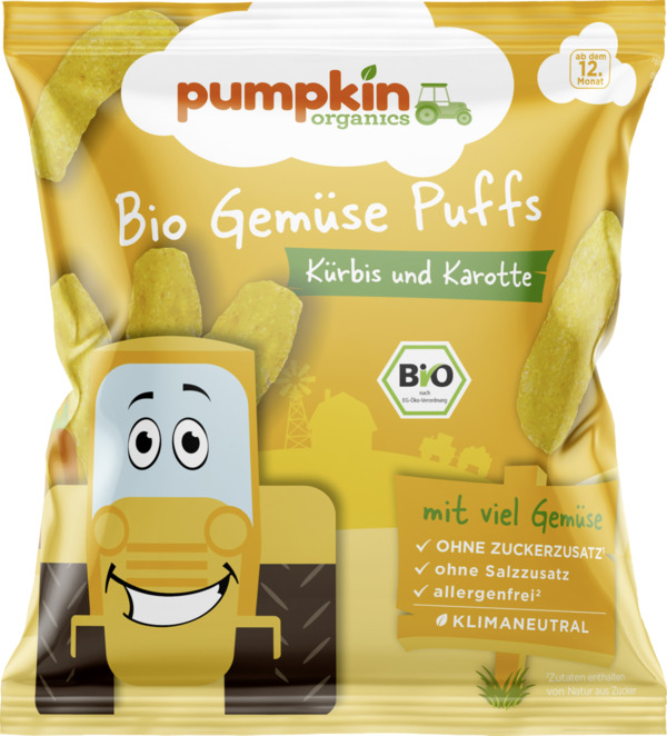 Bild 1 von Pumpkin Organics Bio Gemüse Puffs Kürbis & Karotte