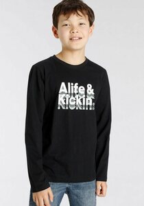Alife & Kickin Langarmshirt Logo-Print NEUE MARKE!, Schwarz