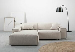 Andas Ecksofa Glimminge, Breite 234, auch in Breitcord + Easy care-Bezug, Zierkissen, Beige