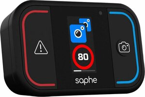 Saphe Saphe Drive Mini Verkehrsalarm (integriertes Display, Verbindung mit Smartphone via Bluetooth), Blau|rot|schwarz