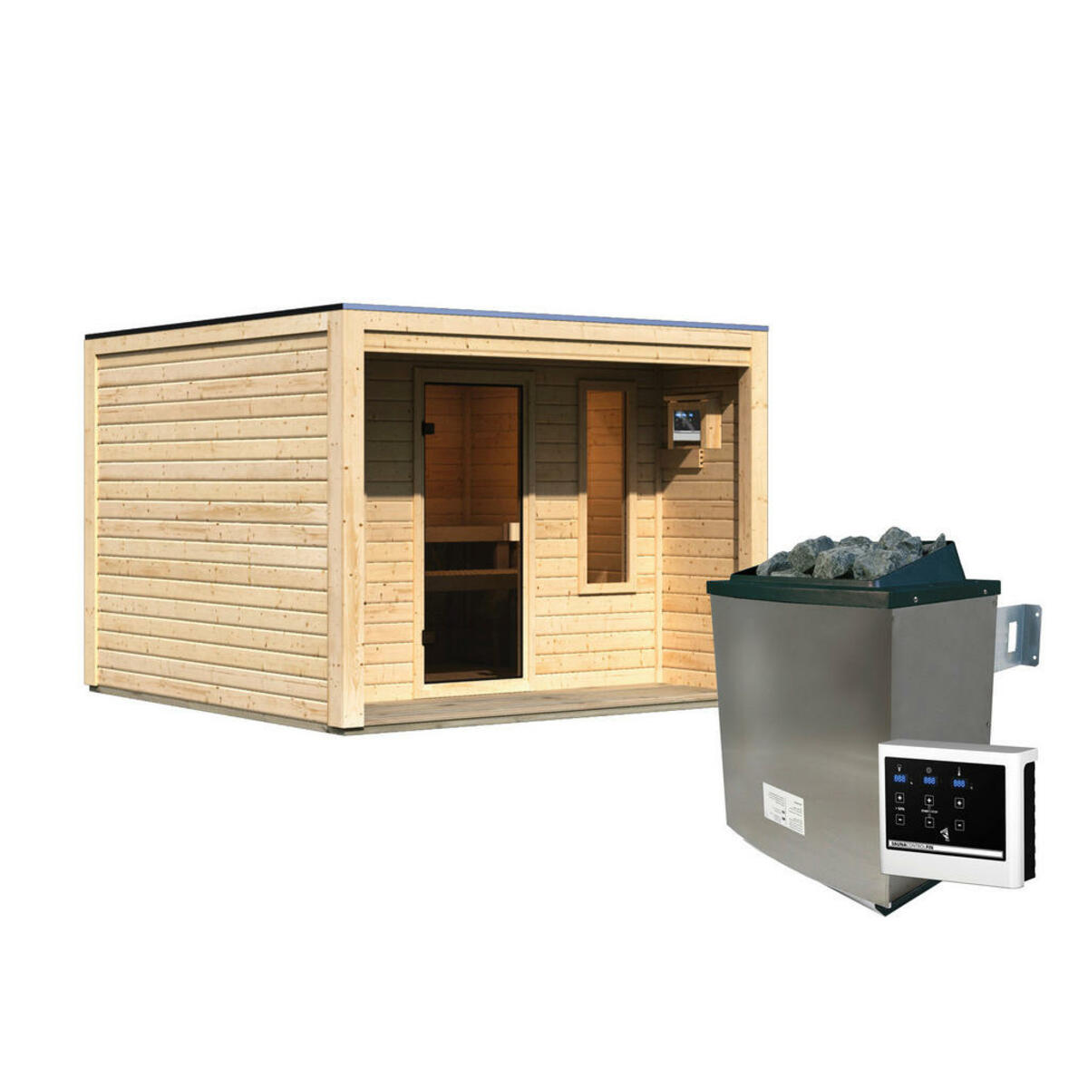 Bild 1 von Karibu Saunahaus Franky natur B/H/T: ca. 276x210x276 cm