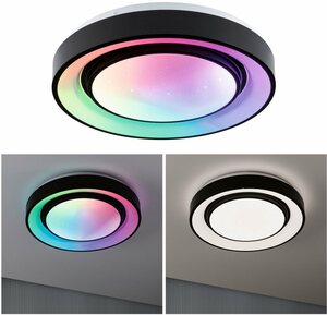 Paulmann LED Deckenleuchte Rainbow Dynamic 22W 375mm Weiß/Schwarz 230V, LED fest integriert, Tageslichtweiß, RGBW TunableWhite, Schwarz|weiß