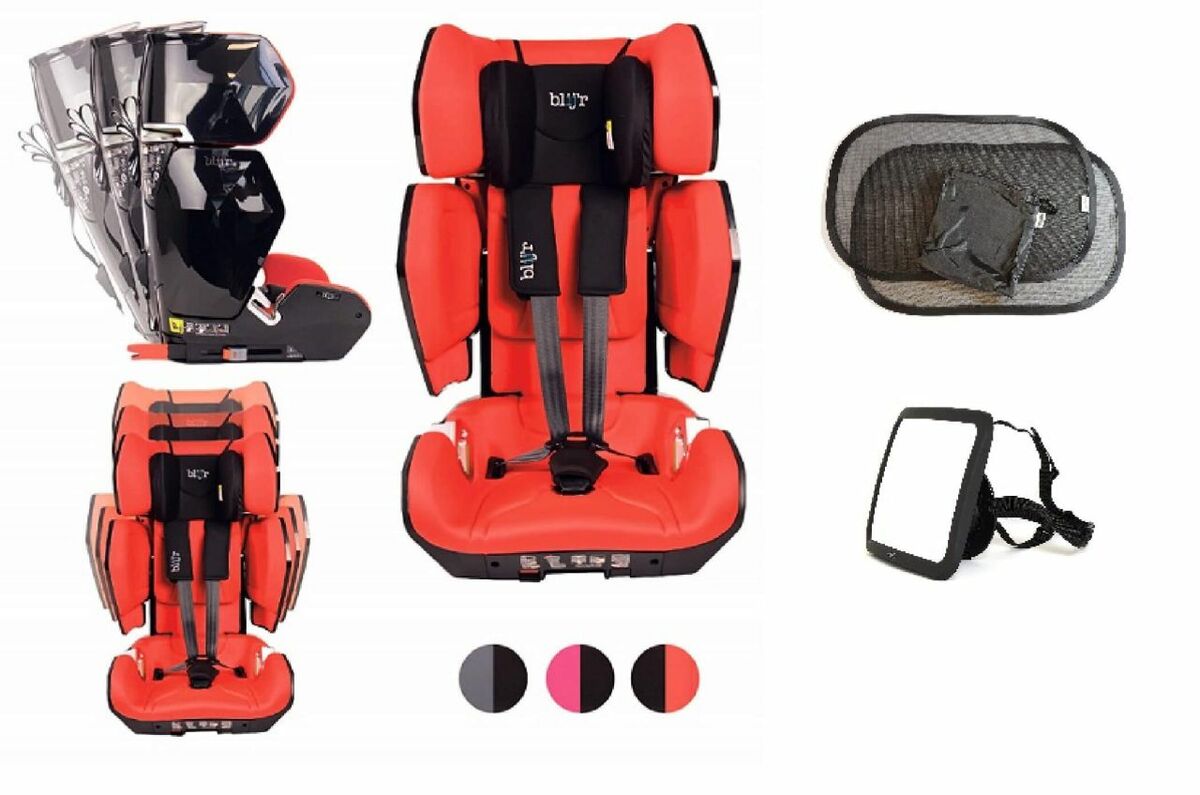 Bild 1 von Blijr Uniek Rot Kindersitz mit Wumbi Rücksitzspiegel und Sonnenschutz