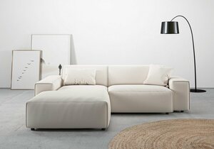 Andas Ecksofa Glimminge, Breite 234, auch in Breitcord + Easy care-Bezug, Zierkissen, Weiß