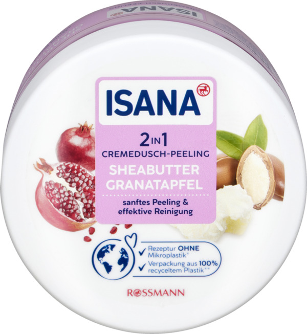 Bild 1 von ISANA 2in1 Cremedusch-Peeling Sheabutter Granatapfel