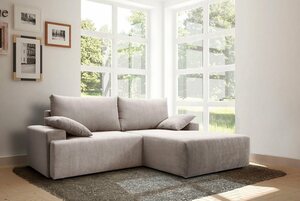 Exxpo - sofa fashion Ecksofa Orinoko, inklusive Bettfunktion und Bettkasten in verschiedenen Cord-Farben, Beige
