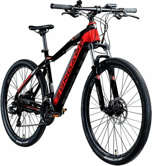 Bild 1 von Zündapp E-Bike Z801, 21 Gang Shimano Tourney RD-TY300 Schaltwerk, Kettenschaltung, Heckmotor, 418 Wh Akku, Schwarz