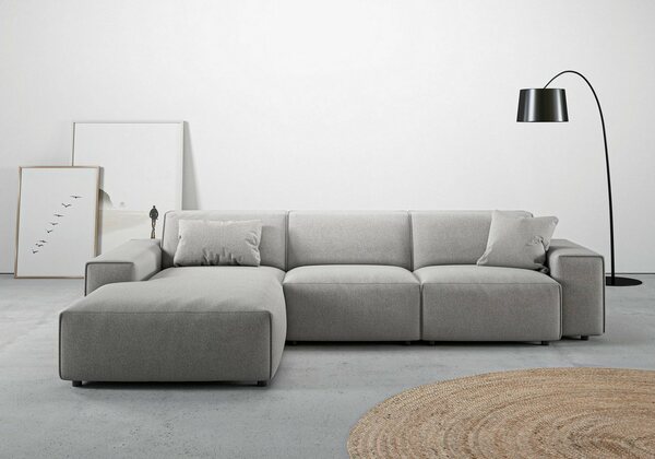 Bild 1 von Andas Ecksofa Glimminge, Breite 294, auch in Breitcord + Easy care-Bezug, Zierkissen, Grau