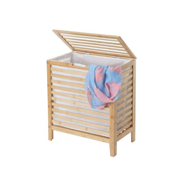 Bild 1 von Wäschekorb MCW-B92, Laundry Wäschetruhe Wäschebox Wäschesammler Wäschebehälter Wäschetonne, Bambus 61x51x31cm 65l