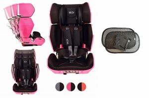 Blijr Uniek Pink Kindersitz mit Wumbi Sonnenschutz