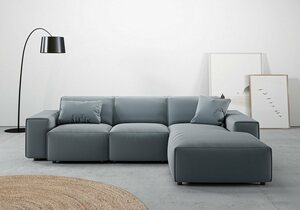 Andas Ecksofa Glimminge, Breite 264, auch in Breitcord + Easy care-Bezug, Zierkissen, Grün