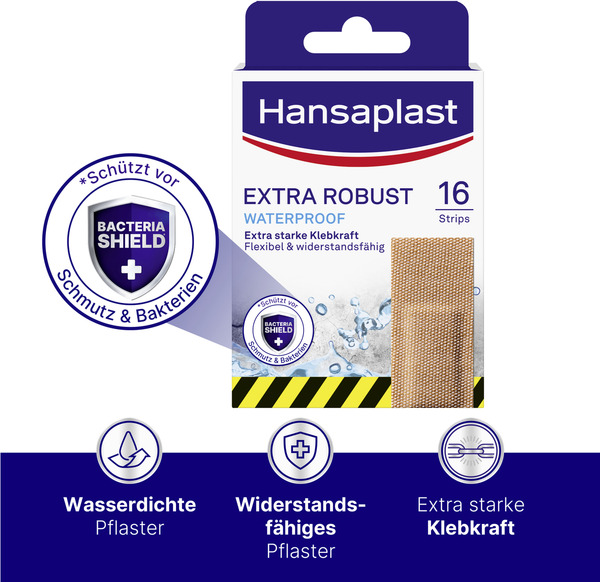 Bild 3 von Hansaplast Extra Robust Waterproof Widerstandsfähiges Textil-Pflaster