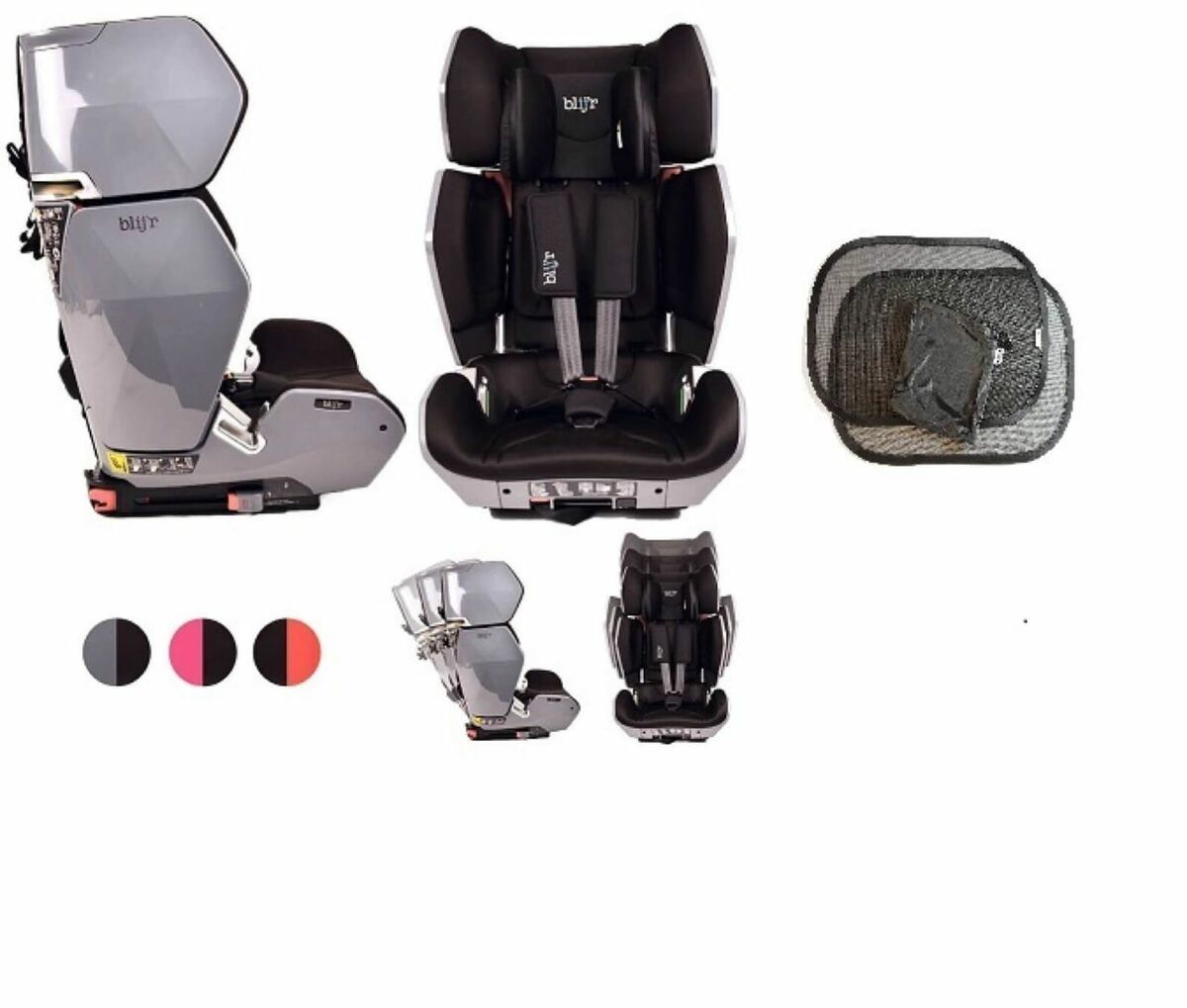 Bild 1 von Blijr Uniek Grau Kindersitz mit Wumbi Sonnenschutz