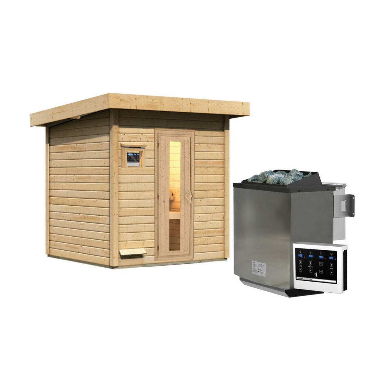 Bild 1 von Karibu Saunahaus Sonja 2 natur B/H/T: ca. 196x228x196 cm