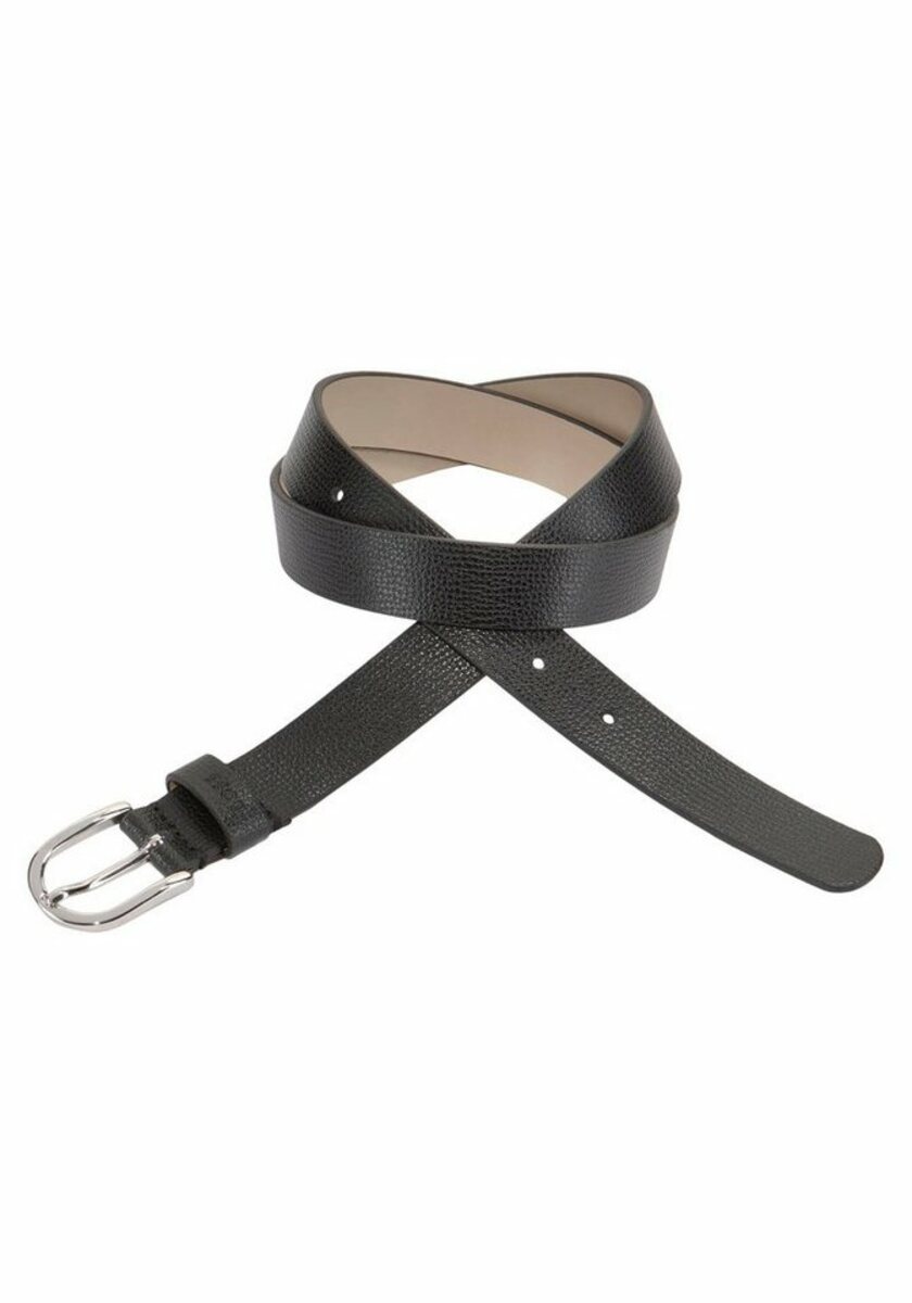 Bild 1 von BOSS Ledergürtel Gürtel Scarlet mit eingenarbtem Boss Schriftzug an der Schnalle, Schwarz